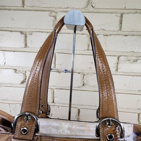 Euc Vintage Coach Signature C's Optic Y2k Pleated Satchel Handbag Purse - Picture 6 of 11